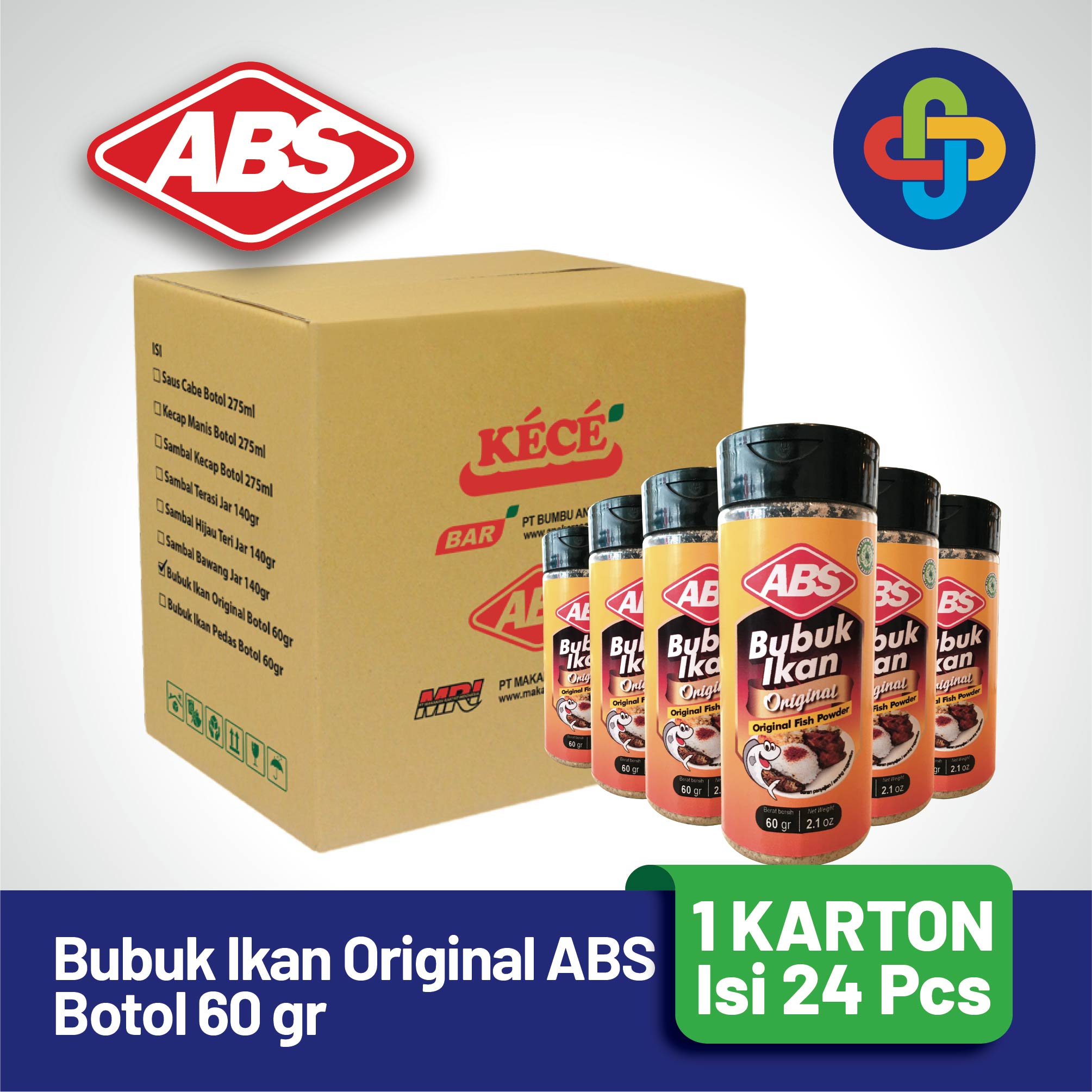 Bubuk Ikan Original ABS Botol 60 gr